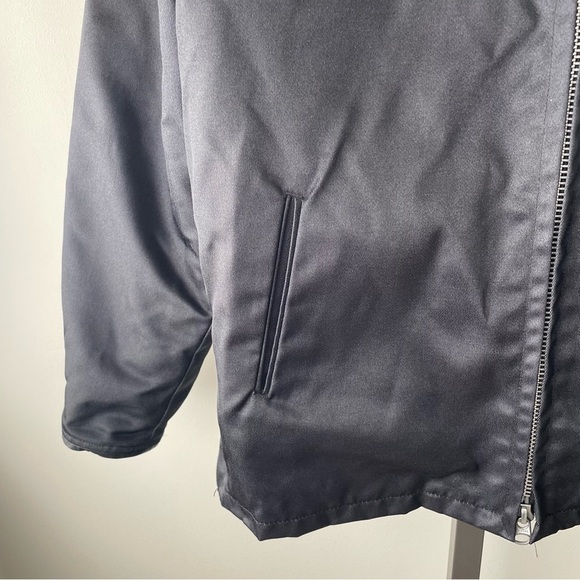 Vintage Canadian Police Zip Bomber Style Jacket Shiny Black 90s 1990s Men’s XL - Picture 5 of 12